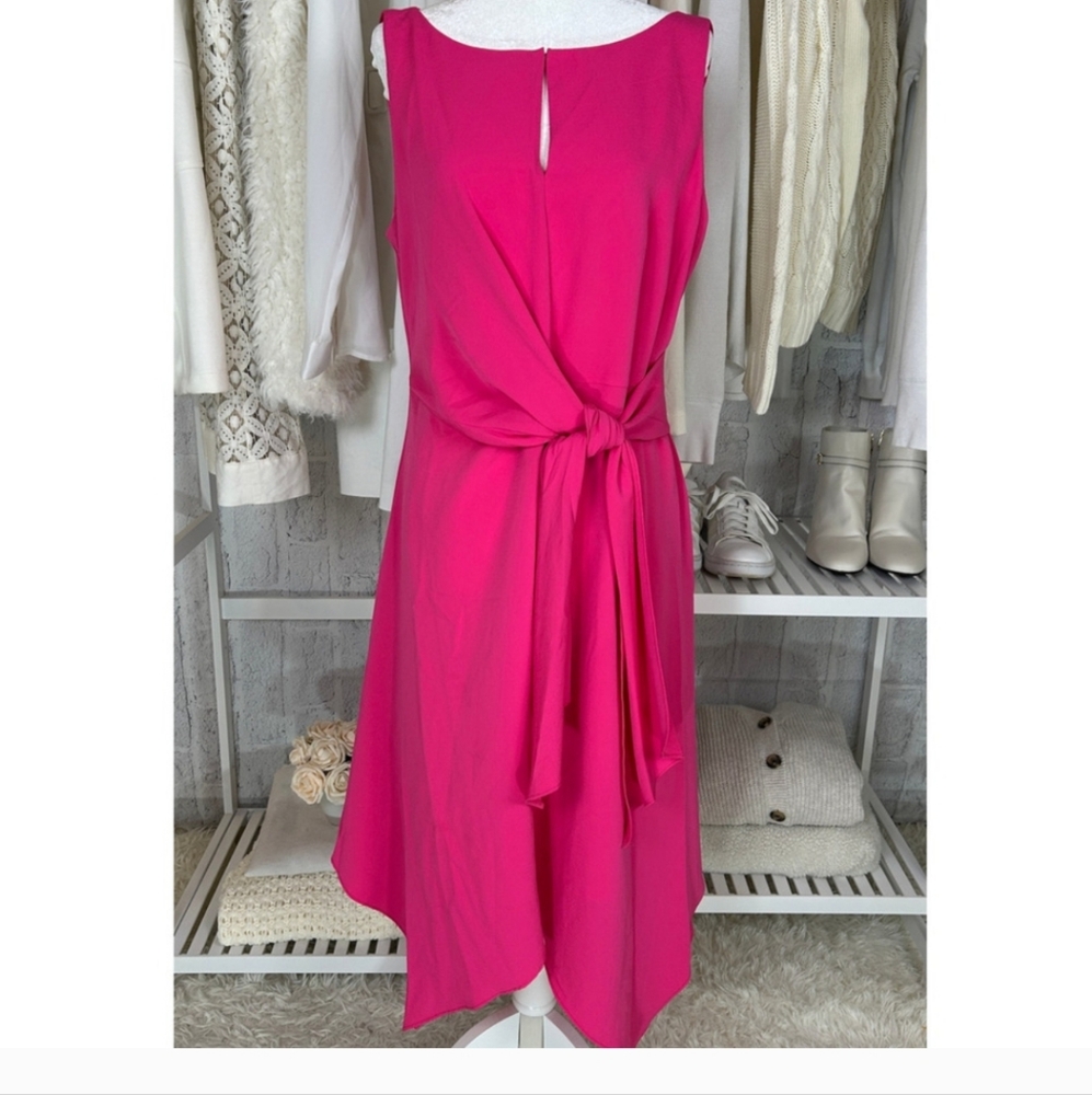 Karl Lagerfeld Pink Asymmetrical Wrap Sundress